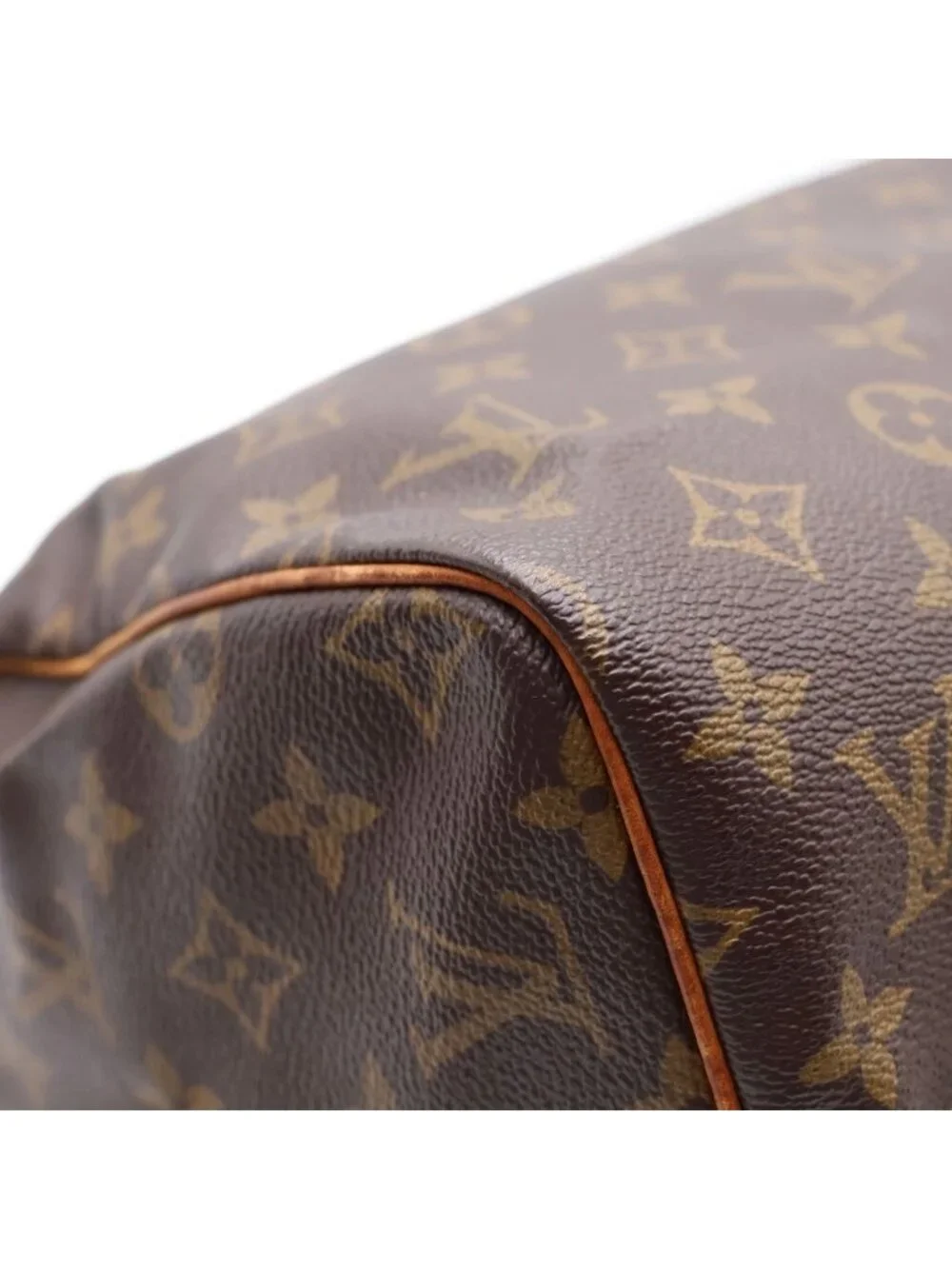 Louis Vuitton Monogram Speedy 25 Boston Bag Brown Leather Gold